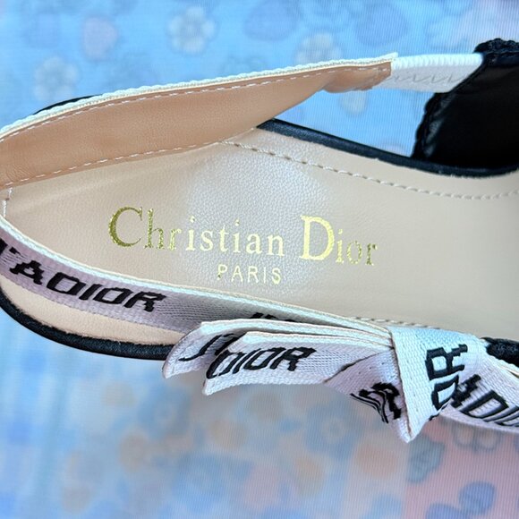 Dior J'adior Black Noir Shoes Slingback High Heel - Picture 6 of 8